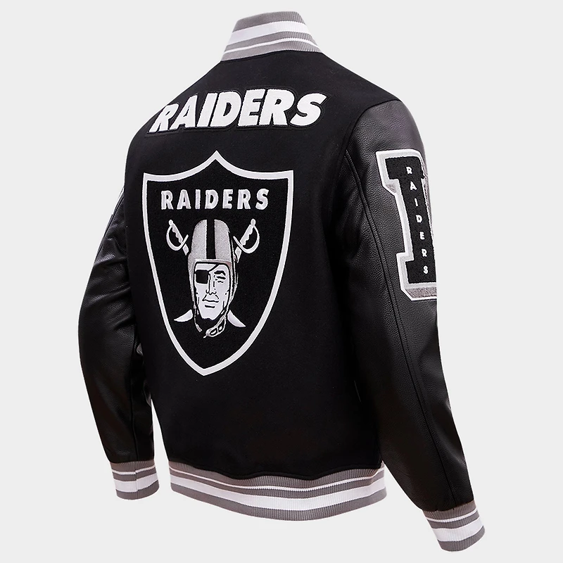 Men's Pro Standard Las Vegas Raiders NFL Mashup Rib Wool Varsity Jacket