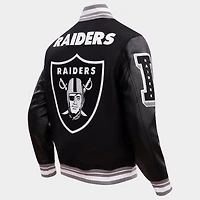 Men's Pro Standard Las Vegas Raiders NFL Mashup Rib Wool Varsity Jacket