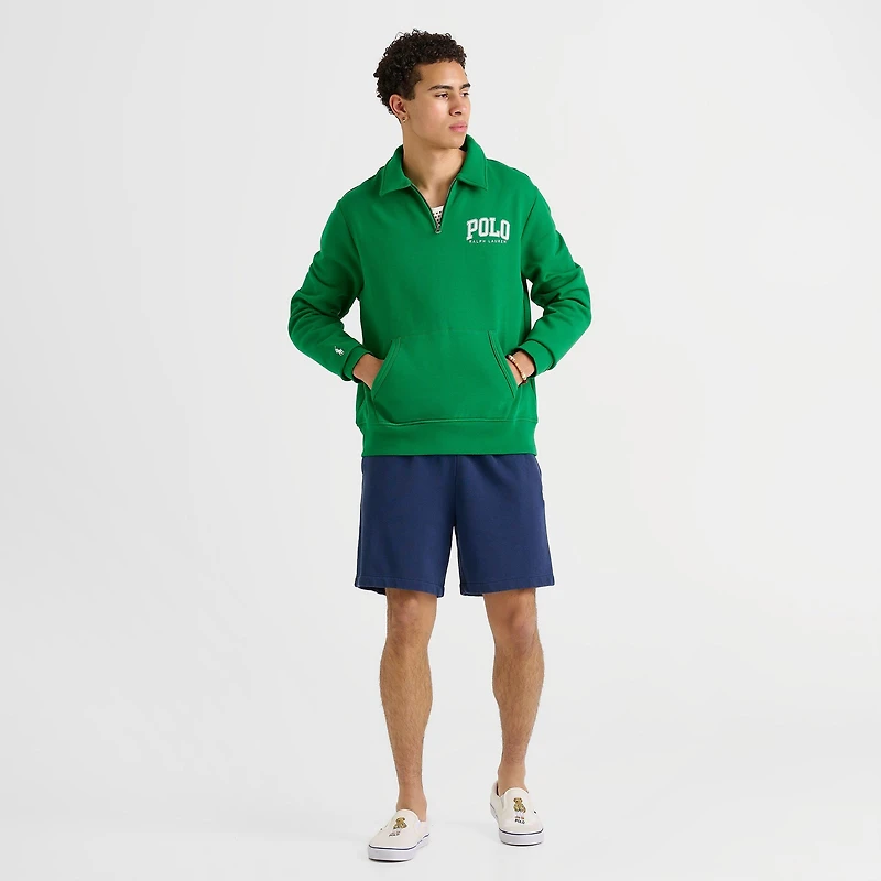 Men's Polo Ralph Lauren Arch Logo Quarter-Zip Collared Fleece Sweatshirt