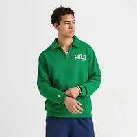 Men's Polo Ralph Lauren Arch Logo Quarter-Zip Collared Fleece Sweatshirt
