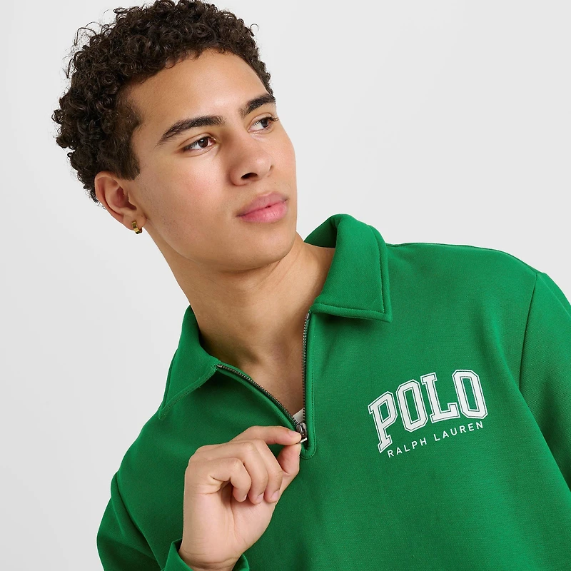 Men's Polo Ralph Lauren Arch Logo Quarter-Zip Collared Fleece Sweatshirt
