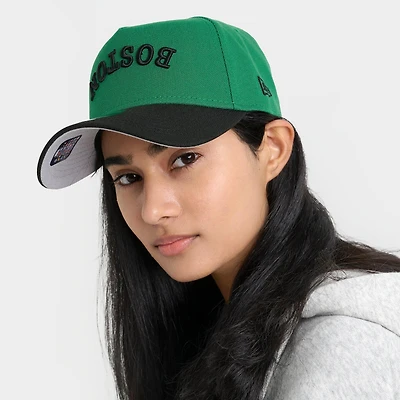 New Era Boston Celtics NBA 9FORTY Upside Down Wordmark A-Frame Adjustable Back Hat