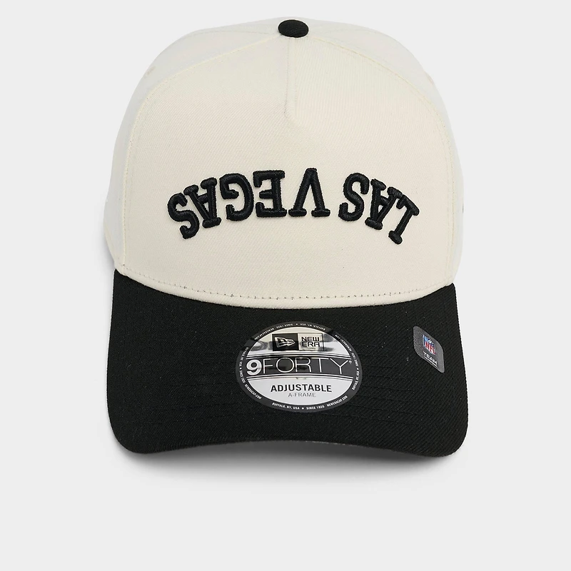 New Era Las Vegas Raiders NFL 9FORTY A-Frame Upside Down Wordmark Snapback Hat