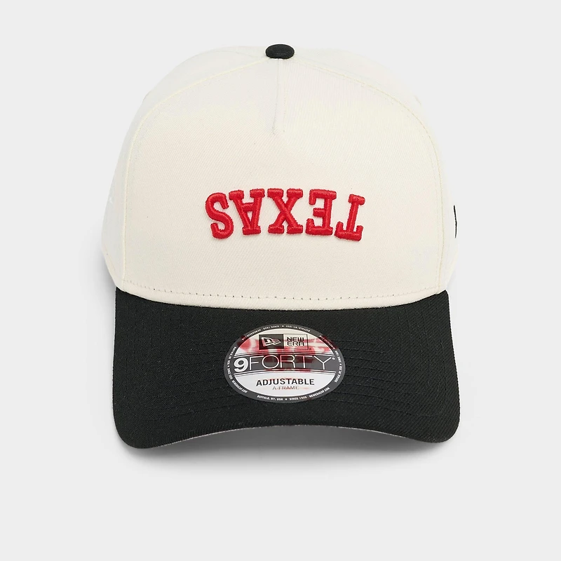 New Era Houston Rockets NBA 9FORTY A-Frame Upside Down Wordmark Snapback Hat