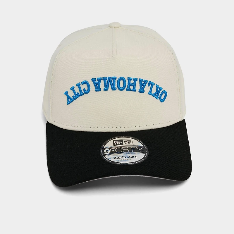 New Era Oklahoma City Thunder NBA 9FORTY A-Frame Upside Down Wordmark Snapback Hat