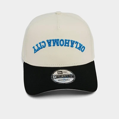 New Era Oklahoma City Thunder NBA 9FORTY A-Frame Upside Down Wordmark Snapback Hat