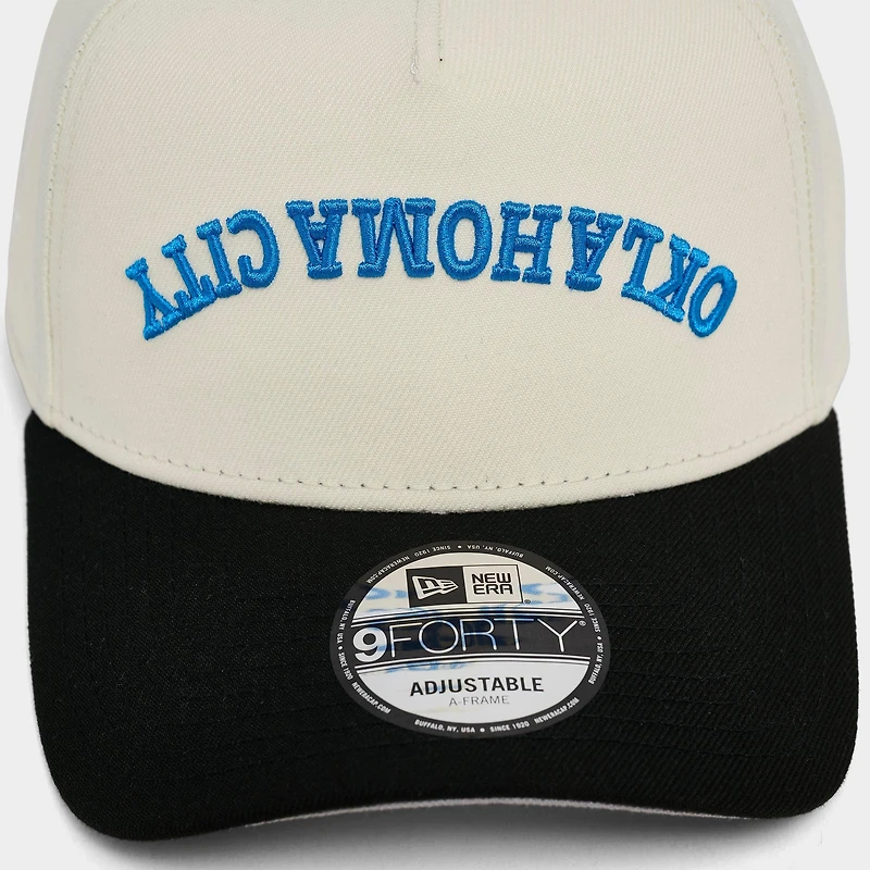 New Era Oklahoma City Thunder NBA 9FORTY A-Frame Upside Down Wordmark Snapback Hat
