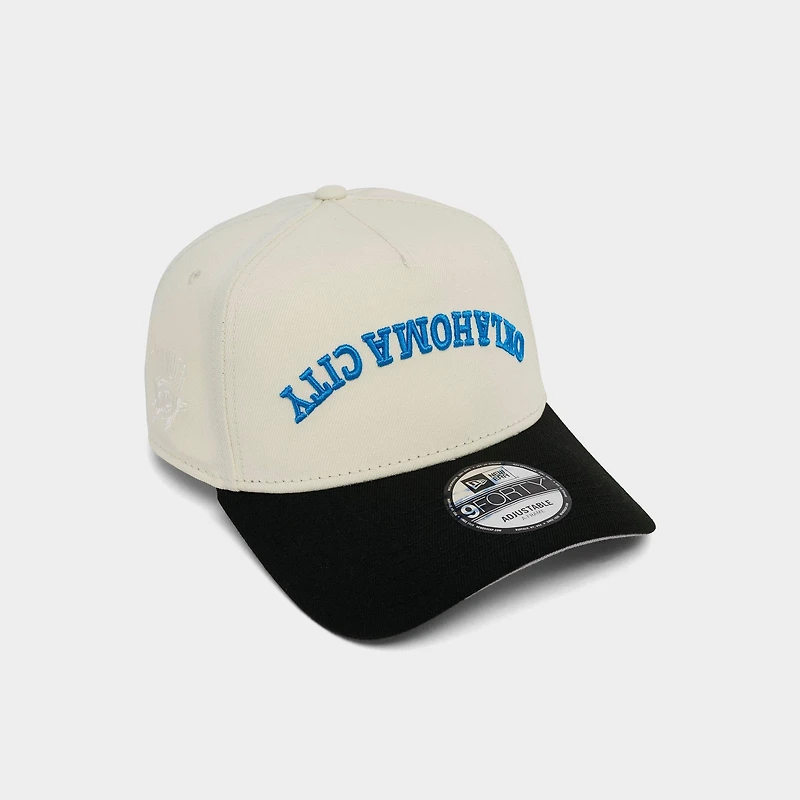 New Era Oklahoma City Thunder NBA 9FORTY A-Frame Upside Down Wordmark Snapback Hat