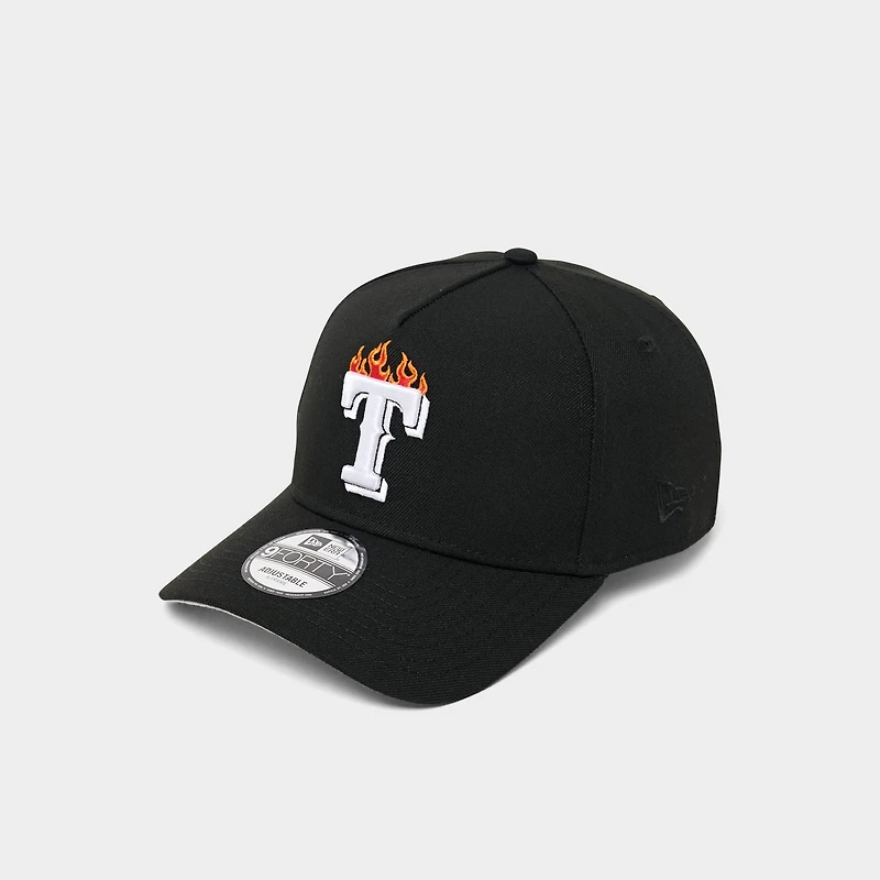 New Era Texas Rangers MLB 9FORTY Flame Logo Snapback Hat