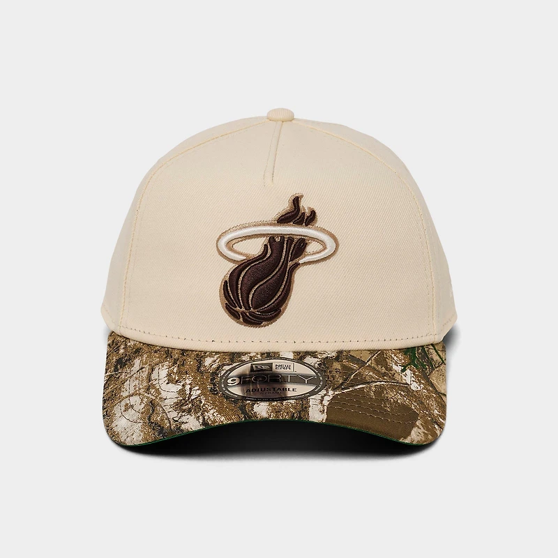 New Era Miami Heat NBA Camo 9FORTY A-Frame Snapback Hat