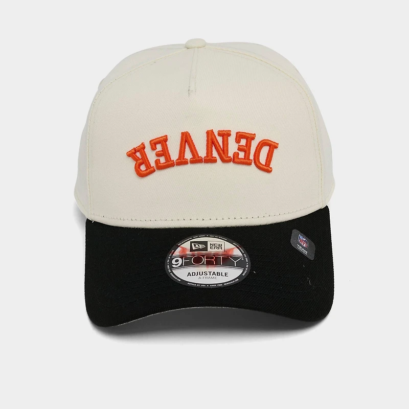 New Era Denver Broncos NFL 9FORTY A-Frame Upside Down Wordmark Snapback Hat
