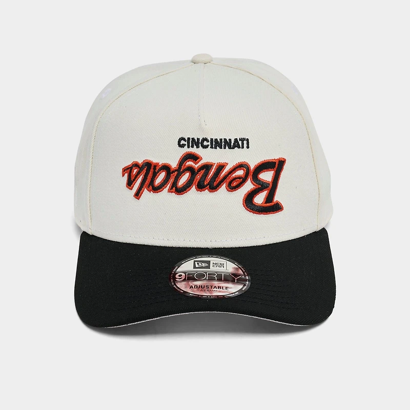 New Era Cincinnati Bengals NFL Upside Down Wordmark 9FORTY A-Frame Snapback Hat