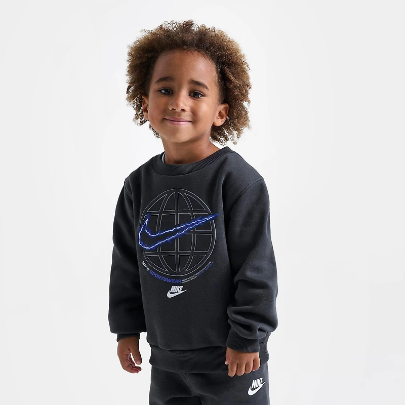 Kids' Toddler Nike Globe Crewneck Sweatshirt and Jogger Pants Set