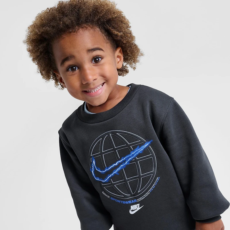 Kids' Toddler Nike Globe Crewneck Sweatshirt and Jogger Pants Set