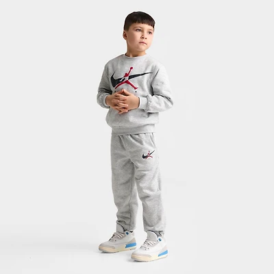 Little Kids' Jordan Jumpman Swoosh Crewneck Sweatshirt and Jogger Pants Set