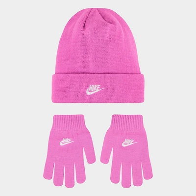 Kids' Nike Futura Beanie Hat and Gloves Set