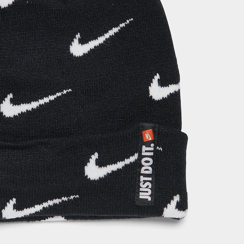 Kids' Nike Swoosh Repeat Allover Print Beanie and Gloves Set