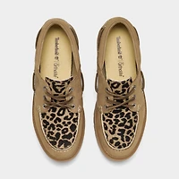 Women's Timberland Stone Street 3-Eye Leopard Print Platform Boat Shoes