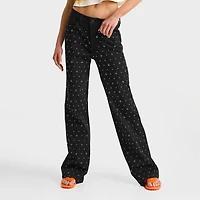 Women's Smoke Rise Alex Mid-Rise Wide Leg Rhinestone Denim Pants