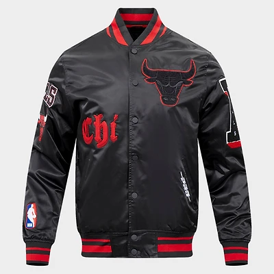 Men's Pro Standard Chicago Bulls NBA Old English Satin Jacket