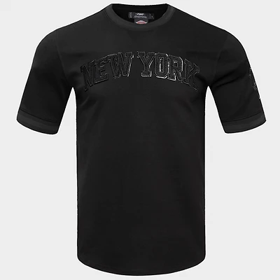 Men's Pro Standard New York Knicks NBA Classic Chenille Triple Black T-Shirt