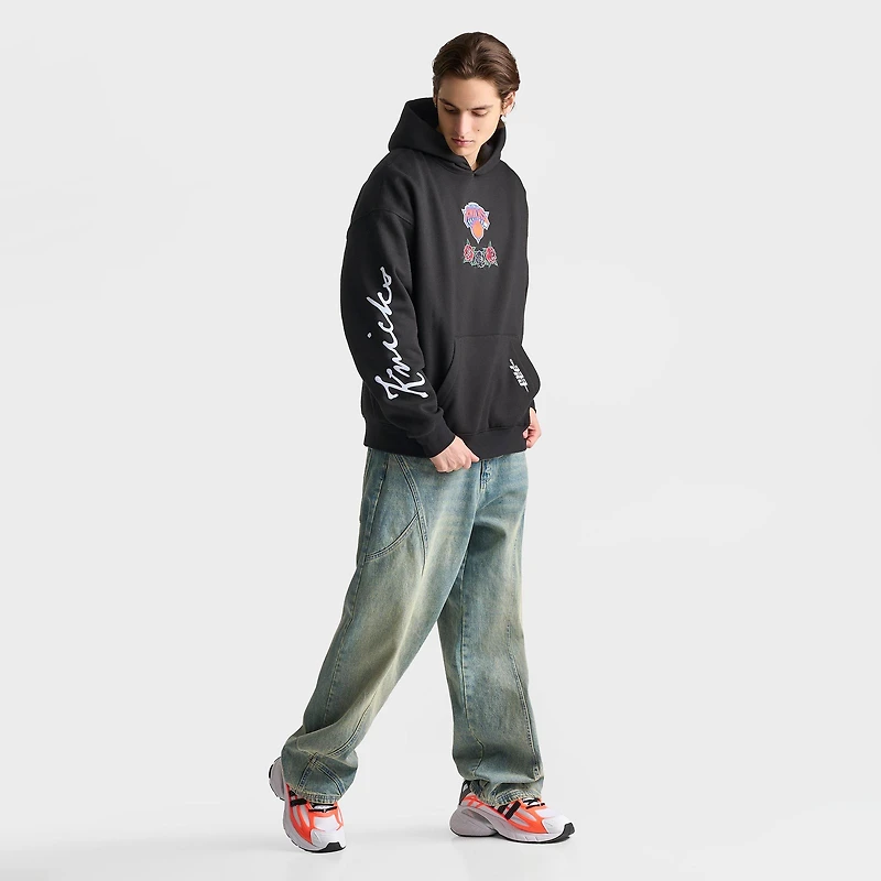 Men's Pro Standard New York Knicks NBA Fire and Roses Drop Shoulder Pullover Hoodie