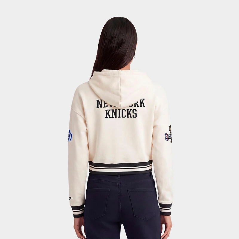 Women's Pro Standard New York Knicks NBA Classic Fleece Cropped Pullover Hoodie