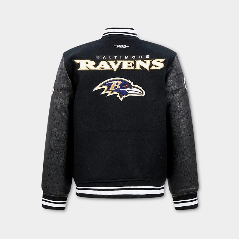 Big Kids' Pro Standard Baltimore Ravens NFL Retro Classic Rib Wool Varsity Jacket