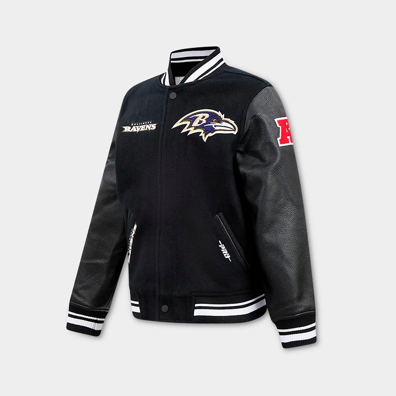 Big Kids' Pro Standard Baltimore Ravens NFL Retro Classic Rib Wool Varsity Jacket