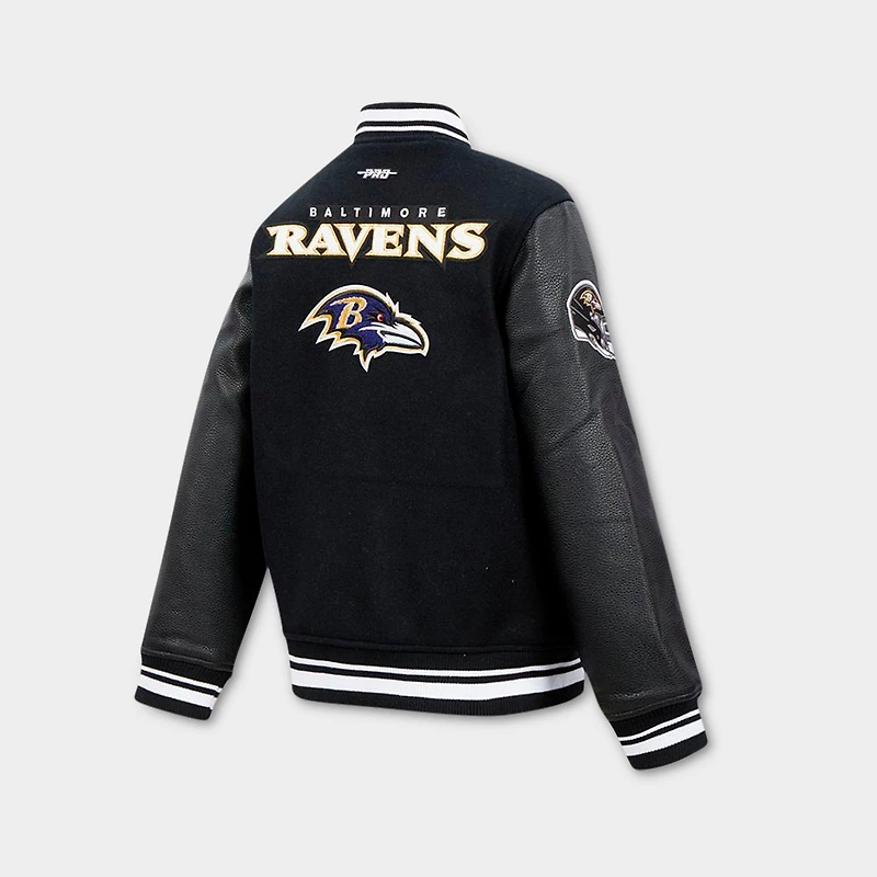 Big Kids' Pro Standard Baltimore Ravens NFL Retro Classic Rib Wool Varsity Jacket