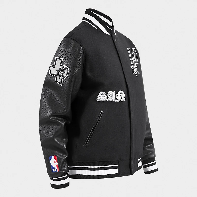 Men's Pro Standard San Antonio Spurs NBA Old English Wool Varsity Jacket