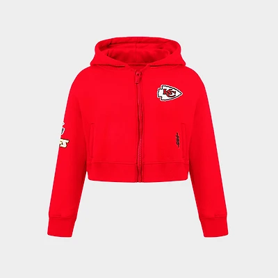 Girls' Big Kids' Pro Standard Kansas City Chiefs NFL Cropped Full-Zip Sweatshirt