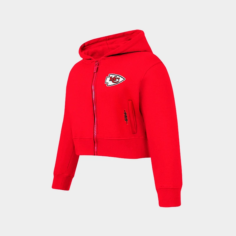 Girls' Big Kids' Pro Standard Kansas City Chiefs NFL Cropped Full-Zip Sweatshirt