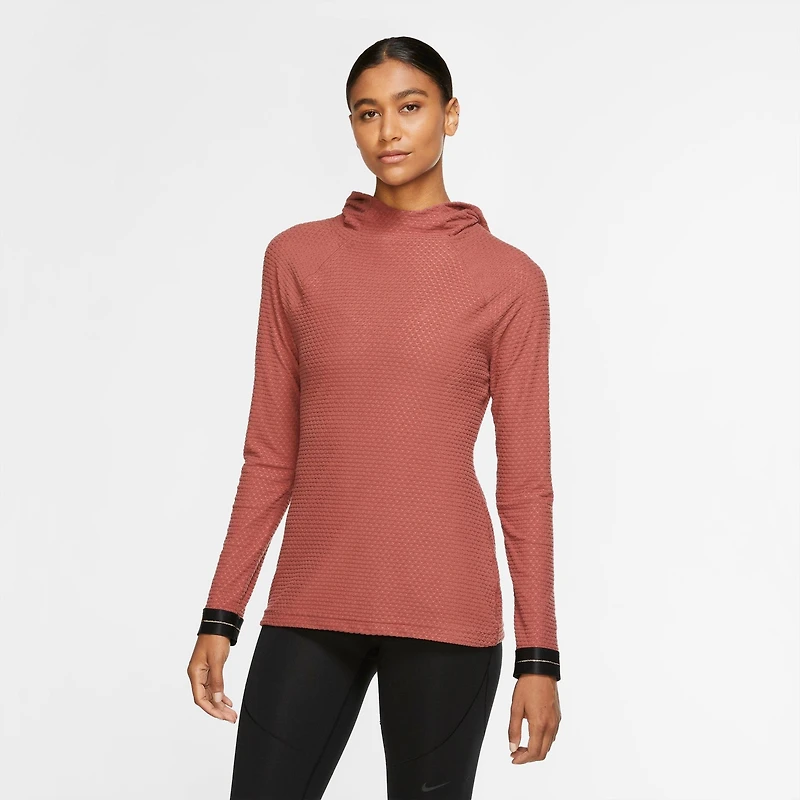 Women's Nike Pro Icon Clash Warm Hooded Long-Sleeve Training Top