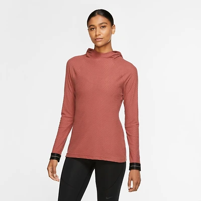Women's Nike Pro Icon Clash Warm Hooded Long-Sleeve Training Top