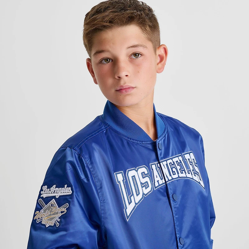 Big Kids' Pro Standard Los Angeles Dodgers MLB Emblem Satin Jacket