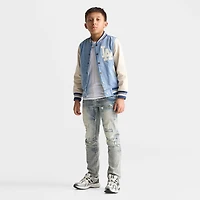 Big Kids' Pro Standard Los Angeles Dodgers MLB Denim Varsity Jacket