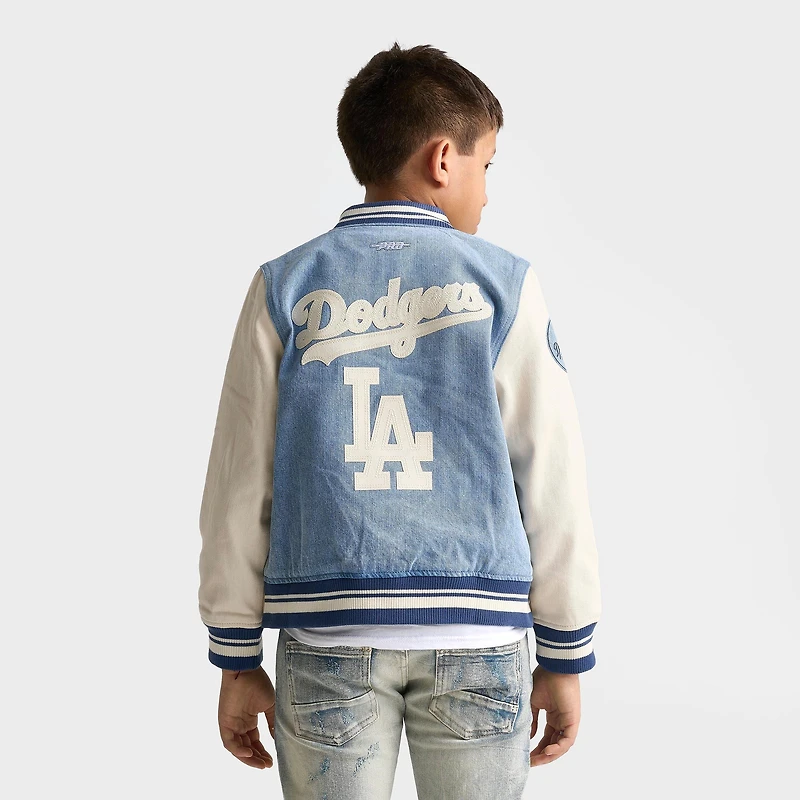Big Kids' Pro Standard Los Angeles Dodgers MLB Denim Varsity Jacket
