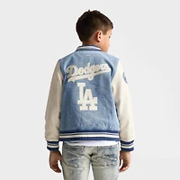 Big Kids' Pro Standard Los Angeles Dodgers MLB Denim Varsity Jacket
