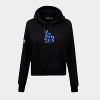 Women's Pro Standard Los Angeles Dodgers MLB Classic Fleece Cropped Pullover Hoodie