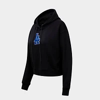 Women's Pro Standard Los Angeles Dodgers MLB Classic Fleece Cropped Pullover Hoodie