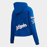 Women's Pro Standard Los Angeles Dodgers MLB Classic Fleece Cropped Pullover Hoodie
