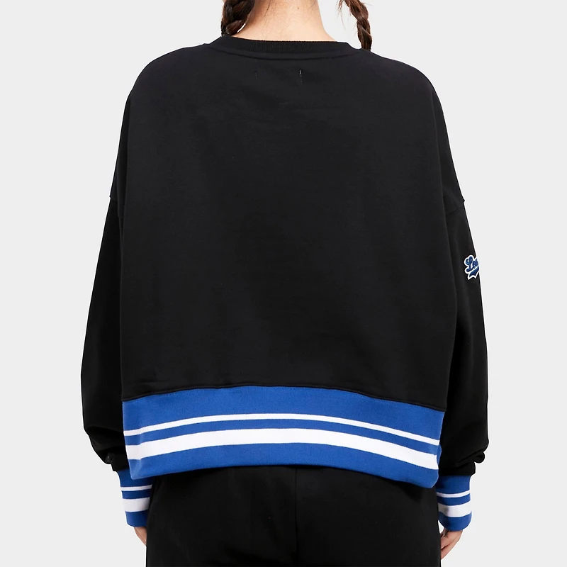 Women's Pro Standard Los Angeles Dodgers MLB Mashup Rib Fleece Crewneck Sweatshirt
