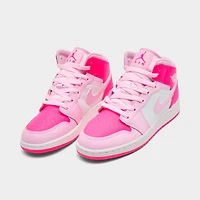 Big Kids' Air Jordan Retro 1 Mid Casual Shoes