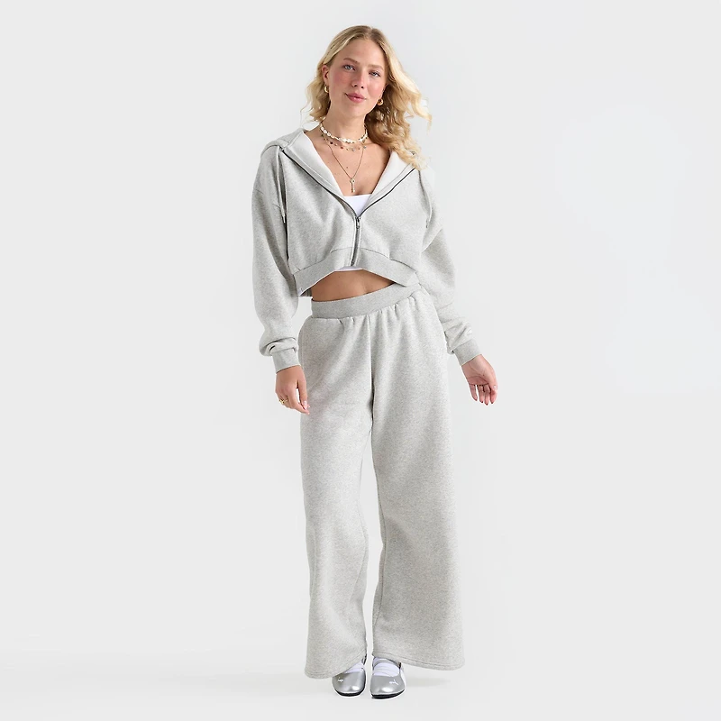 Women's DAILYSZN Fleece Cropped Full-Zip Hoodie