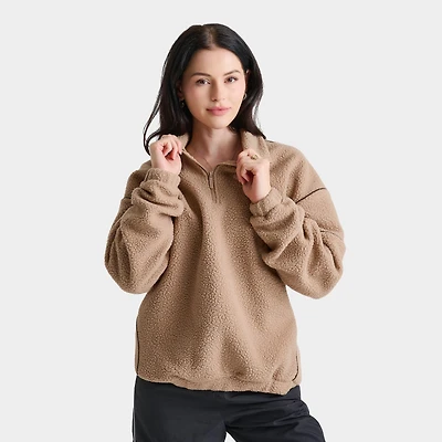 Women's DAILYSZN Sherpa Quarter-Zip Sweatshirt