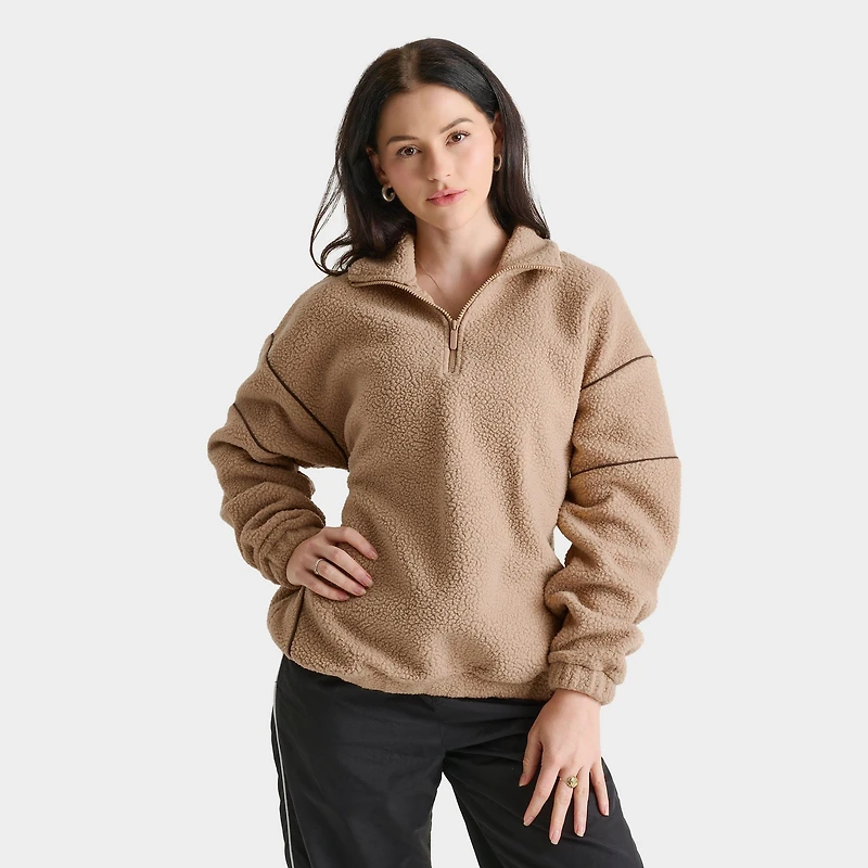 Women's DAILYSZN Sherpa Quarter-Zip Sweatshirt