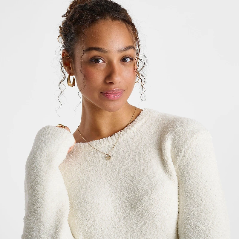 Women's DAILYSZN Cozy Cropped Crewneck Sweatshirt