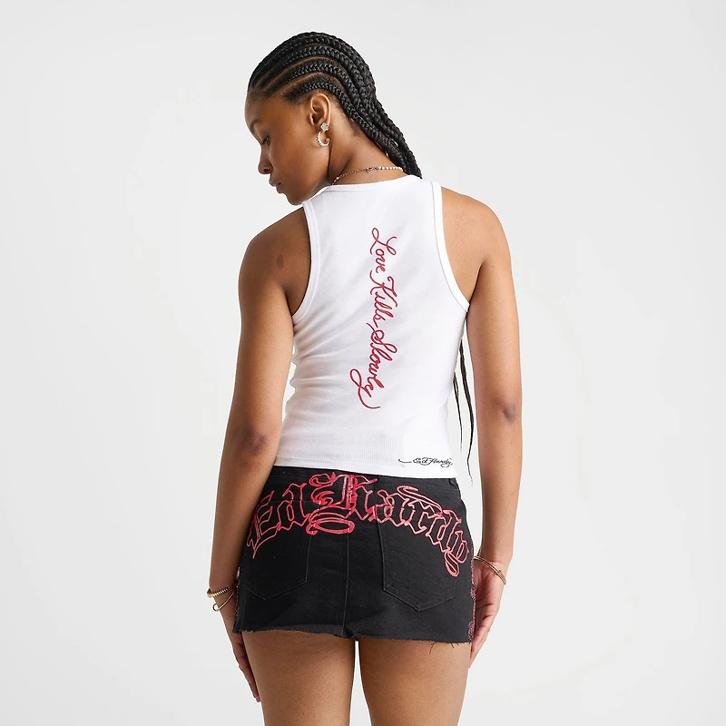 Women's Ed Hardy Cross Heart Rhinestone Tank