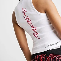 Women's Ed Hardy Cross Heart Rhinestone Tank